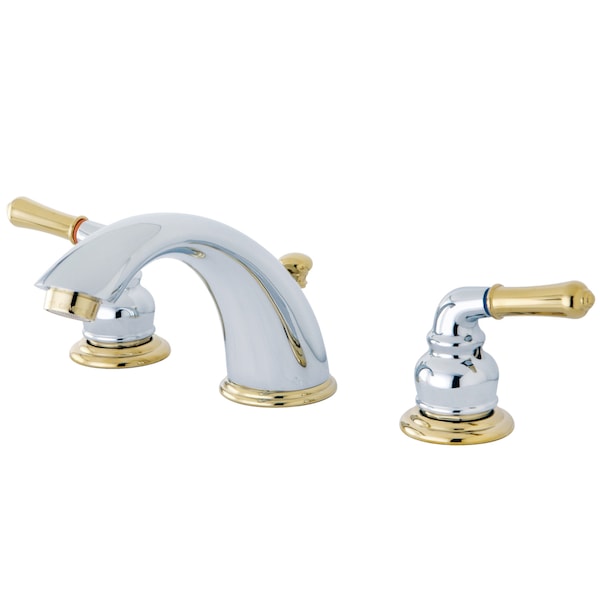 Widespread Bathroom Faucet, Chrome/Polished Brass